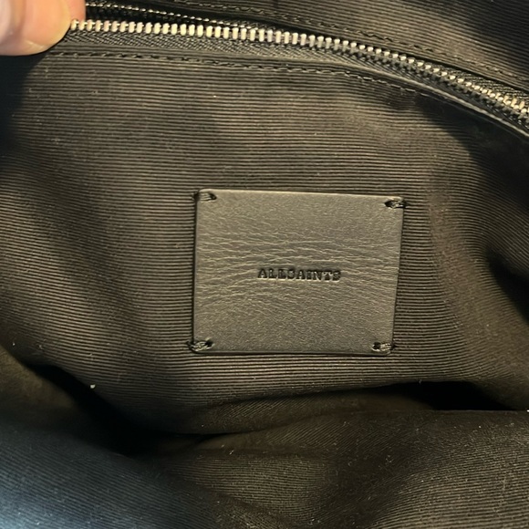 ALLSAINTS Dark Brown Suede Tote with Zipper Details - Picture 4 of 10
